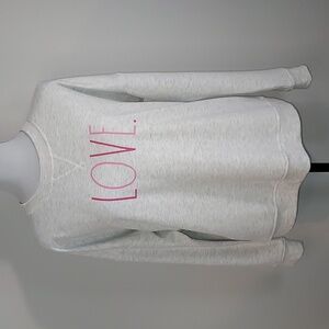 Rae Dunn Pink LOVE Crew Neck Soft Long Sleeve Thin Sweatshirt Size Small